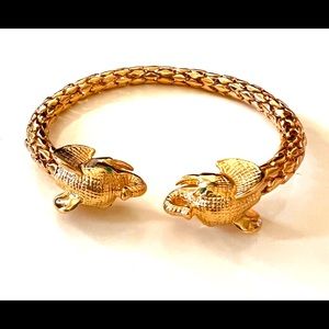 Lily Pulitzer Gold Tone Flexible Double Elephant Bracelet